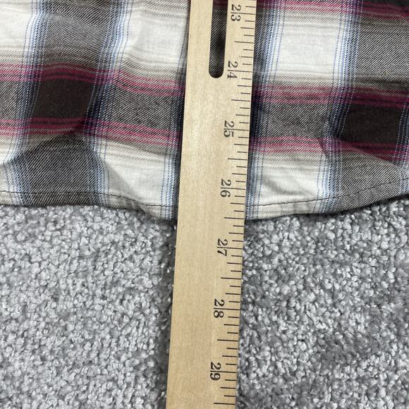 Pendleton Flannel Shirt Womens Large Button Up Plaid Outdoors Fall White Gray - Picture 8 of 10